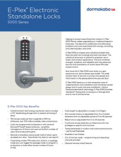 Kaba Simplex Mechanical Pushbutton Locks product overview